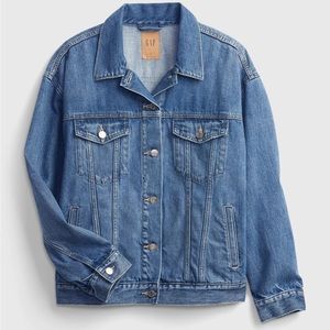 GAP Denim The Icon Oversized Jacket Dark Wash Large